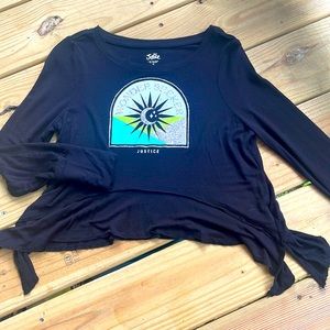 Justice Cropped Flowy long sleeved tee | Small 7/8